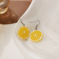 Earrings Lovely Lemon Fruit Han Edition Style - Thumbnail 6