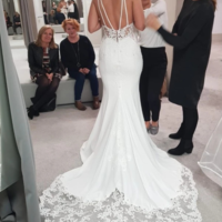 Simple Mermaid Sweetheart Lace Wedding Dresses with Train - Thumbnail 1