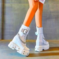 Punk Goth Military Ankle Boots Women - Thumbnail 3