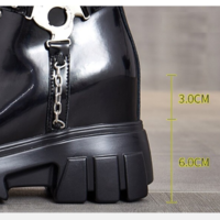 British Style Height Increasing Platform Chic Metal  - Thumbnail 7