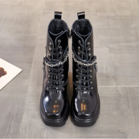British Style Height Increasing Platform Chic Metal  - Thumbnail 2