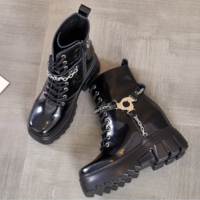 British Style Height Increasing Platform Chic Metal  - Thumbnail 4