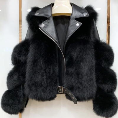 Winter women faux fox fur coat korean loose