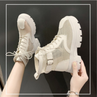 Breathable Two-Colored Boots Hollow Boots  - Thumbnail 1