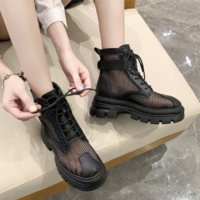 Breathable Two-Colored Boots Hollow Boots  - Thumbnail 3