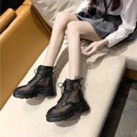 Breathable Two-Colored Boots Hollow Boots  - Thumbnail 4
