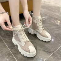 Breathable Two-Colored Boots Hollow Boots  - Thumbnail 2