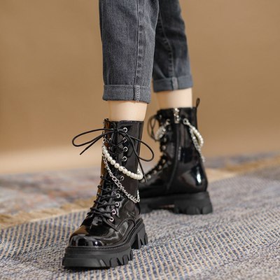  Chunky High Heels Platform Female Boots
