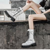 Autumn Boots Block Heel Gothic Black Punk Style - Thumbnail 6