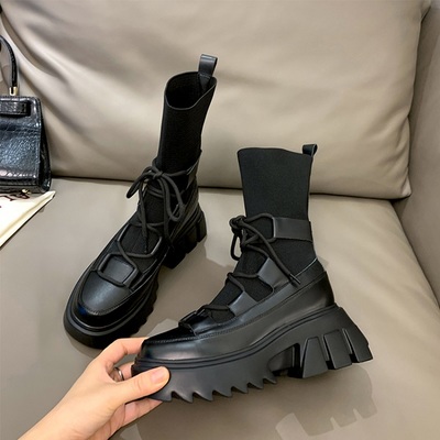 Fashion cross-tied shoes platform gothic
