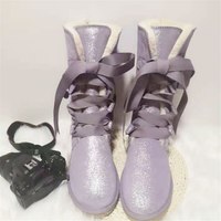 Waterproof High Boots Lace Up Woman Winter  - Thumbnail 5