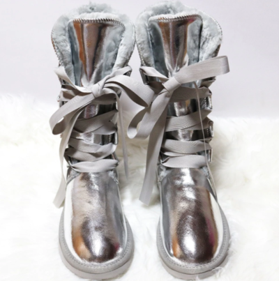 Waterproof High Boots Lace Up Woman Winter 