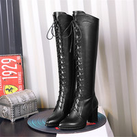 Handmade Genuine Leather Knee High Boots - Thumbnail 2