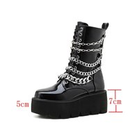 Women Boots With Chain High Heel Ankle - Thumbnail 6