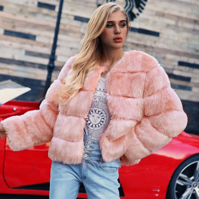 Winter vintage fluffy furry fake fur short 