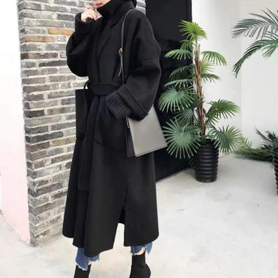 Elegant wool blend women korean style