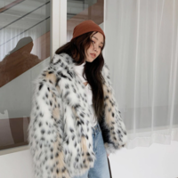  Cat Leopard Fur Jacket Long Sleeve Furry - Thumbnail 1