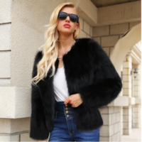  Long Sleeve O-Neck Fur Jacket Outwear Winter  - Thumbnail 1
