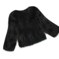  Long Sleeve O-Neck Fur Jacket Outwear Winter  - Thumbnail 4