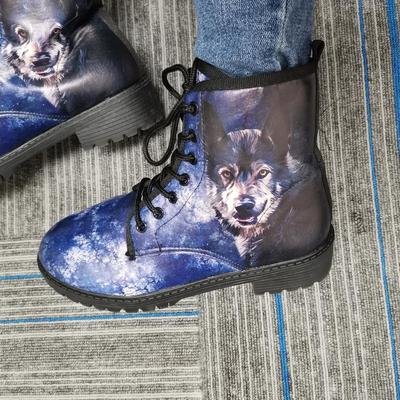  punk goth chunky heel motorcycle women - Thumbnail 3