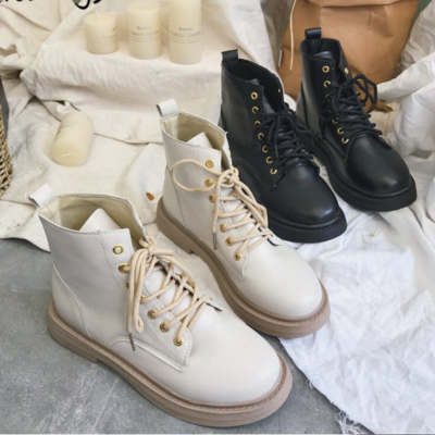 Autumn winter warm college wind lace up