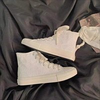 High-Top Heart-Shaped Print Canvas Shoes  - Thumbnail 3