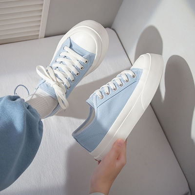  low top blue canvas sneakers ins trend 