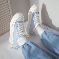  Low Top Blue Canvas Sneakers Ins Trend  - Thumbnail 2