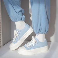  Low Top Blue Canvas Sneakers Ins Trend  - Thumbnail 3