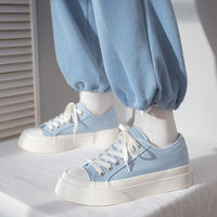  Low Top Blue Canvas Sneakers Ins Trend  - Thumbnail 4