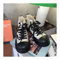 Ladies Platform Lace-Up White Sneaker - Thumbnail 4