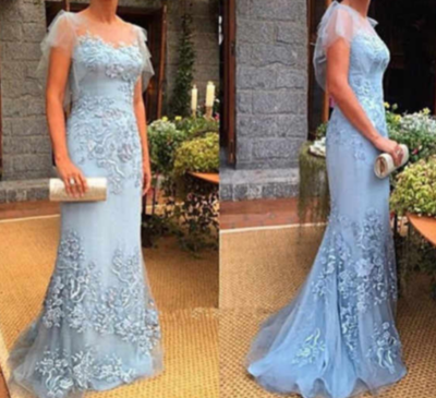 Mermaid Mother of the Bride Dresses with Appliques Lace，1162