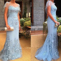 Mermaid Mother of the Bride Dresses with Appliques Lace，1162 - Thumbnail 1