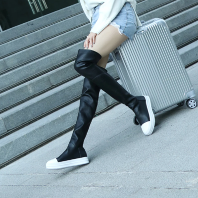 Sweet girls shoe woman boots leather elastic