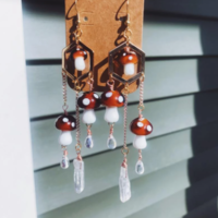 Mushroom princess // mushroom earrings. - Thumbnail 2