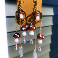 Mushroom princess // mushroom earrings. - Thumbnail 3