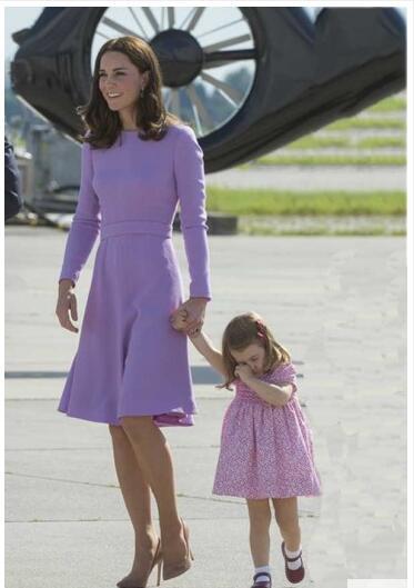 Kate Middleton Lilac Elegant Long Sleeves Cocktail Dress