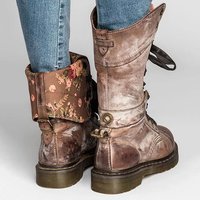 Autumn Winter Lace up Flat Shoes Vintage Sexy  - Thumbnail 6