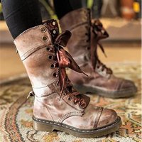Autumn Winter Lace up Flat Shoes Vintage Sexy  - Thumbnail 7