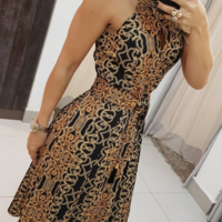 Women Print Sleeveless High Neck Dress - Thumbnail 2