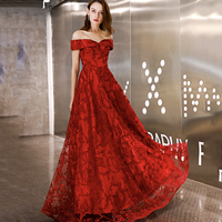 Elegant tulle long A line prom dress evening gown - Thumbnail 3