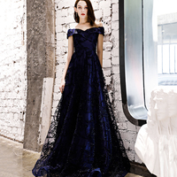 Elegant tulle long A line prom dress evening gown - Thumbnail 6