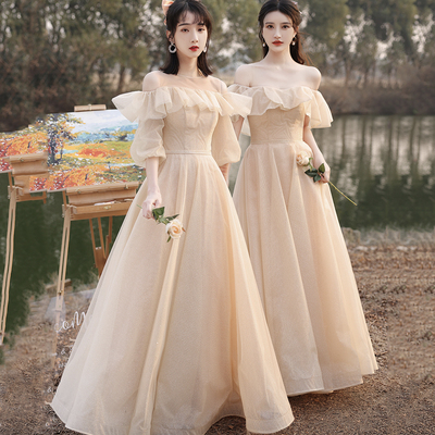 Cute tulle long a line prom dress evening dress - Thumbnail 3