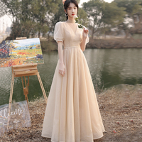 Cute tulle long A line prom dress evening dress - Thumbnail 7