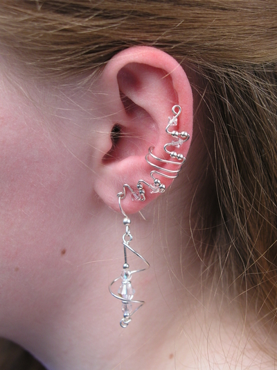 Sterling Silver Ear Cuff with Matching Earring