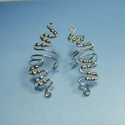 Pair of sterling silver ear cuffs ~ full length