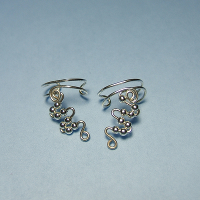 Pair of silver ear cuffs ~ half length