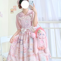 Princess Doll Cute Girl Student Rabbit Bunny Peach Fruit Hood Plush Doll Fluff Shoulder Bag - Thumbnail 2