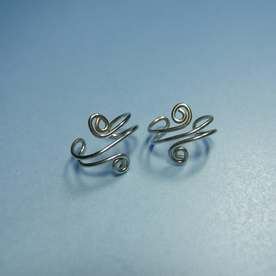 Two mini sterling silver ear cuffs