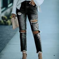 Slim Break Hole Denim Trousers - Thumbnail 5